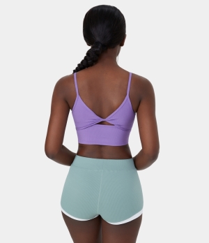 Halara Twisted Cut Out Cropped Yoga Tank Women's Tops Wanderlust - Lilac | GNYCSDM-84