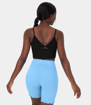 Halara Twisted Cut Out Cropped Yoga Tank Women's Tops Black | HWFORZB-84