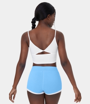 Halara Twisted Cut Out Cropped Yoga Tank Women's Tops White | QSOUEJC-82