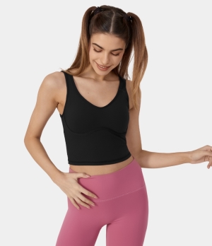 Halara U Back Cropped Yoga Tank Women's Tops Black | WLKYSHB-29