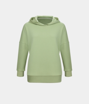 Halara Waffle Hooded Side Split Oversize Casual Hoodie Sweatshirt Women's Tops Reed | FDBIYPW-38